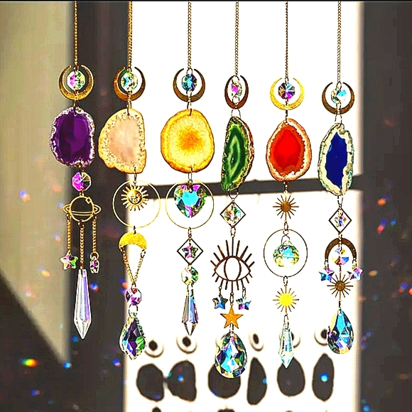 3 pcs Crystal Geode Suncatcher light Catcher Prism Pendant Gift Idea Gift - Picture 3 of 7